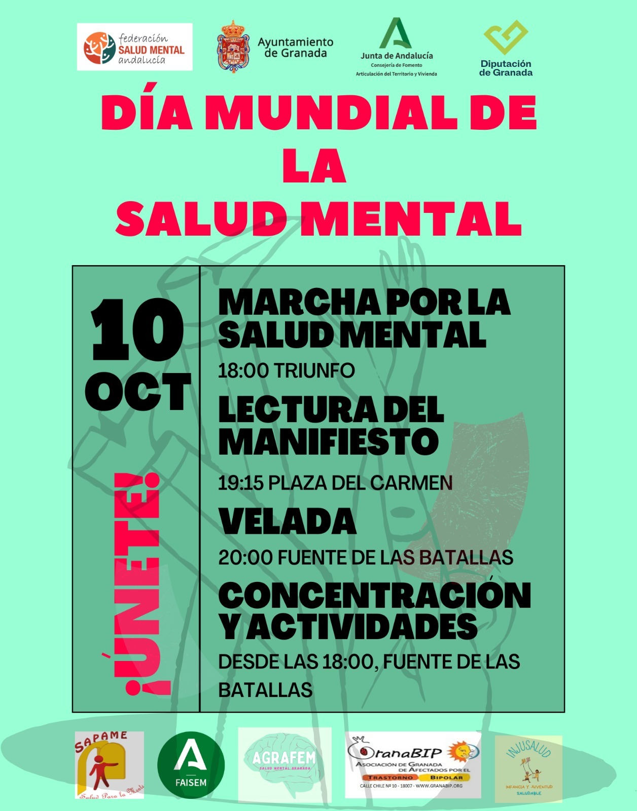 Cartel para el día mundial de la salud mental en Granada